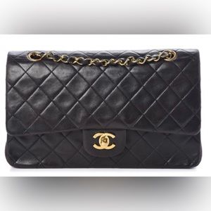 Chanel lambskin quilted medium double flap bag